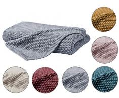Kuscheldecke Strick 140x190 cm grau - Strickdecke OekoTex warme weiche Decke Herbst-Winter-Kollektion 19/20 Geschenk
