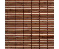 Easy-Shadow Holzrollo Holz-Rollo mit Seitenzug 120 x 170 cm / 120x170 cm in der Farbe braun - Bambus Holz Rollo für Fenster und Tür - Bedienseite rechts