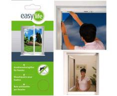 easy life Insektenschutzgitter für Fenster inkl. Klettband 100 x 100 cm anthrazit