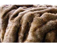 Wohnen & Accessoires Felldecke als Kuscheldecke und Tagesdecke aus Fellimitat Otter, auch als Kissen und Wärmflasche (Fell-Wärmflasche 25x35cm)