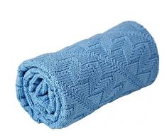 SonnenStrick 0742128908843 Erstlingsdecke/Babydecke/Kuscheldecke/Strickdecke, blau