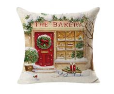 Hniunew_Möbel Weihnachten Brot Kissen The Bakery Brief Drucken Dekoratives Kissen Shop Kissen Kissenbezug Nackenkissen KissenhüLle Print Schlafkissenbezug Kopfkissenbezug，Sofakissen Reisekissen