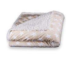 Kuscheldecke 150 x 200 Sterne Tagesdecke Wohndecke Lammfelloptik Nicki Fantasia von Celinatex Fell-optik kuschelig / flauschig weich warm Stella beige