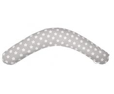 EMI&SAM Stillkissen 170cm Bezug Füllung FillBall EPS Lagerungkissen Stillkissenbezug ((FillBall inkl. Bezug) 11. Sterne Weiß/Grau)