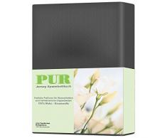 aqua-textil Pur Jersey Spannbettlaken 180x200-200x220 cm anthrazit grau Wasserbetten Boxspringbetten Mako Baumwolle