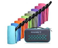 4Monster Mikrofaser Handtücher in 10 Farben, Schnelltrocknendes Sporthandtuch Saugfähig, Ultra Leichtes Reisehandtuch für Fitness Sauna Reisen Sport Yoga