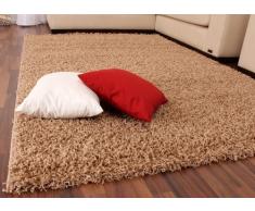 Shaggy Hochflor Langflor Teppich Sky Einfarbig in Beige, Grösse:140x200 cm