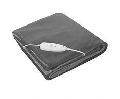 Medisana HDW Kuschelheizdecke, waschbar, Kuscheldecke mit Abschaltautomatik, 4 Temperaturstufen, 180 x 130 cm, 2-farbig Wendeoptik, Grau/Dunkelgrau