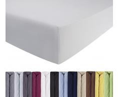 ENTSPANNO Jersey Spannbettlaken für Wasser- und Boxspringbett in Weiß aus gekämmter Baumwolle. Spannbetttuch mit Einlaufschutz, 180 x 200 | 200 x 200 | 200 x 220 cm, bis 40 cm hohe Matratzen