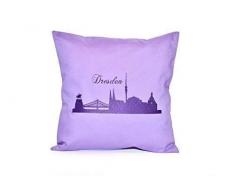 SONDERPREIS Kissenhülle bestickt mit Skyline DRESDEN Kissen Kissenbezug 40x40 cm