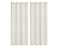 WOLTU 488-2, 2 x Gardinen Vorhang Blickdicht mit Ösen, 2er Set leichte & weiche Verdunklungsvorhänge für Wohnzimmer Schlafzimmer Tür, 135x225 cm, Crème