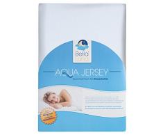 Premium Spannbettlaken mit Gummizug für Wasserbetten Boxspringbetten Übergröße Jersey Matratzenbezug Bettbezug Baumwolle Elastan Laken Wasserbettbezug 180-200 x 200-220 cm | Weiß