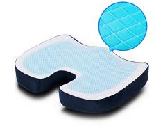 POOTACK Orthopädisches Sitzkissen Mit Gel, Steißbeinkissen kühl, Memory Foam Stuhlkissen, Ergonomisches Sitzkissen Für Bürostuhl & Auto Inkl - Wirkt Schmerzreduzierend, z.b. Bei Dekubitus