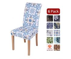 Homaxy Stretch Stuhlhussen Universal Esszimmerstuhl Hussen Waschbare Stuhlbezüge (6 Stück, Style 5)