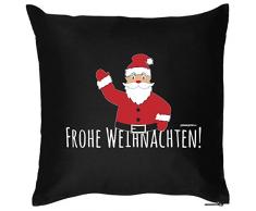 Happy Kissen mit Füllung für Weihnachten: Frohe Weihnachten, Merry Christmas - Santa Claus - Goodman Design ®