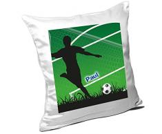 Kissen mit Namen Paul und schönem Fußballer-Motiv für Jungs - Namenskissen personalisiert - Kuschelkissen - Schmusekissen