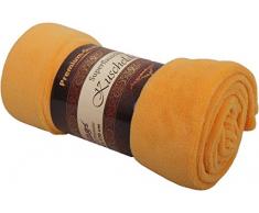 Mikrofaser Kuscheldecke Tagesdecke Wohndecke Auswahl: Größe 220x240cm - Farbe hellorange - marigold