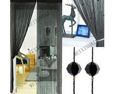 UNIAI Fadenvorhang Fadengardine Vorhang Perlenvorhang - Tür Perlen Vorhänge 100x200cm Raumteiler Anti-Moskito