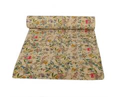 Janki Creation Vintage-Tagesdecke mit Kantha-Design, handgefertigt, Bettwäsche im Boho-Stil, King-Size-Größe, wendbar, Kantha-Decke, 228,6 x 274,3 cm