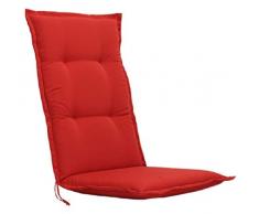 Kettler Polen 8 cm Hochlehner Auflage Florence 852, Uni rot, Made IN Europe, 120x50x8 cm