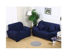 Sofa Überwürfe Sofabezug stretch elastische Sofahusse Sofa Abdeckung in verschiedene Größe und Farbe (2 Sitzer für Sofalänge 140-185cm, Dunkelblau)