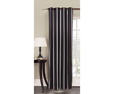 DecoKing Premium 94389 Vorhang 140x245 schwarz Ãsenschal Fensterdekoration geometrisches Muster Blickdicht anthrazit stahl graphit grau weià Hypnosis Witchcraft