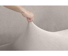 Tural - Beige Elastischer Sofabezug 1 Sitzer (Sessel Größe) (70-100cm) Valeta. Sofa-Überwürfe Sesselbezug Sesselhusse Sofaüberwurf. Erhältlich in verschiedenen Farben und Größen.