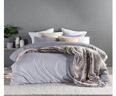 AMBIENTE-LEBENSART.DE Fell-Decke-Pelzdecke-Webpelz-Fellimitat-Überwurf-Kuscheldecke-Wohndecke-Sofadecke 150x200 cm Alaska Wolf