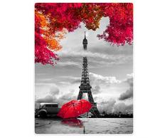 Violetpos Dick Decke Weich Wärme Gemütlich Flanell-Fleece Sofadecke Deckeldecke Paris Eiffelturm Red Umbrella Ahorn 150 x 200 cm