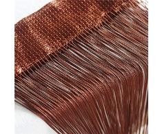 GLITZFAS Vorhänge 100 x 200 cm Fadengardine Fadenvorhang Wandvorhang Schaufensterdekoration, Dekorative Gardine Raumteiler Fliegenschutz für Hochzeit, Café, Restaurant (Braun)