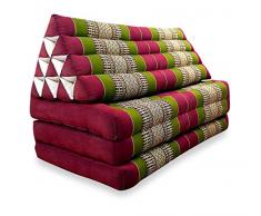livasia Thaikissen der Marke Asia Wohnstudio, Rot/Grün, Kapok Dreieckskissen, asiatisches Sitzkissen, Liegematte, Thaimatte (Thaikissen XXL Breit)