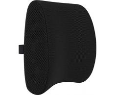 bonmedico Lendenkissen, Ergonomisches Rückenkissen aus Memory Foam für Bequeme Sitzhaltung im Alltag, Lendenkissen für Auto, Büro, Home Office & Zuhause, Schwarz