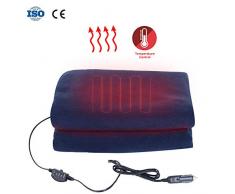 FancyU Elektrische Heizdecke,Keramik Heizlüfter für Das Auto 12v,Kuschelheizdecke mit USB Car Supplies für Kaltes Wetter, in Blau 59 x 43