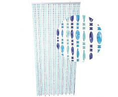 HAB & GUT -DV0376- Türvorhang Form: TWISTER, Farbe: AQUA, Material: Kunststoff, Größe: 90 x 200 cm