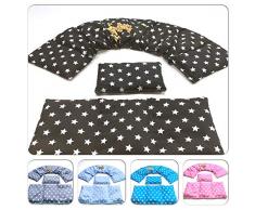 3 er Set 78 x17 cm Kirschkernkissen 11 Farben Körnerkissen Wärmekissen XXL Weizen Dinkel Raps Traubenkerne (Kirschkerne, 3 er Set Schwarz Sterne)