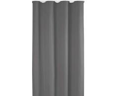 Bestlivings Blickdichte Gardine mit Kräuselband (140x245 cm/Dunkelgrau), in vielen Variationen