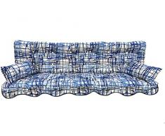 Polsterauflage Hollywoodschaukelauflage Modell 937- wunderschönes Modernes Design in blau gemustert (Hollywoodschaukelauflage 180x50 cm)