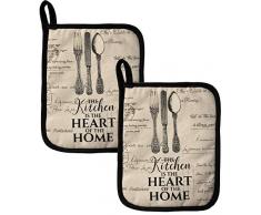 ZORR Topflappen Hitzebeständig aus Baumwolle (18x23cm), 2er Set Topfhandschuhe Topfuntersetzer für Kochen & Backen (Topflappen 2er Set)