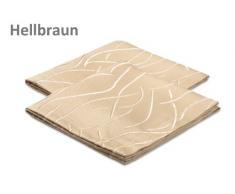 6er Set Stoff Servietten, FARBE wählbar, Damast Streifen Textil, Eckig 40x40 cm, Hellbraun, Beautex