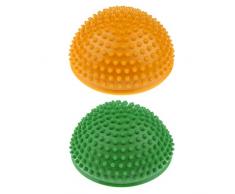 Injoyo Ballsitzkissen 2 Stück Balance Sitzballkissen 16cm Noppenkissen Sitzball Kissen Luftkissen - Orange + Grün
