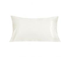 LULUSILK 16 Momme 100% Seide Kissenbezug Haar- und Hautpflege Kissenhülle knitterarm 1 Stück 40x80cm Elfenbein