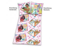 Herding 465231050412 Bettwäsche Prinzessin Emmy, Kopfkissenbezug 80 x 80 cm mit Bettbezug 135 x 200 cm, 100 % Baumwolle, Flanell / Biber