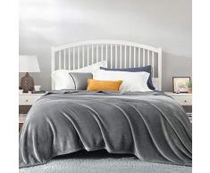 Bedsure Kuscheldecke Grau XXL Decke Sofa, weiche& warme Fleecedecke als Sofadecke/Couchdecke, kuschel Wohndecken Kuscheldecken, 220x240 cm extra flaushig und plüsch Sofaüberwurf Decke