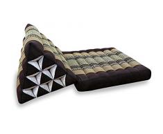 livasia Thaikissen der Marke, Thaikissen aus reinem Kapok, Dreieckskissen mit Auflage, Yoga Dreieckskissen aus Asien, Feng Shui Triangelkissen für Meditation und Entspannung