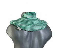 Nackenhörnchen mit Stehkragen grün-weiß | Rapssamenkissen | Nackenkissen Wärmekissen - Ein sehr wohliger Nackenwärmer