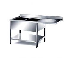 Pginox Spülzentrum 2 Becken links 160 x 60 x 85 cm