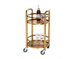 Hotelwagen Servierwagen, Küchenwagen, Teewagen, Servierwagen aus Edelstahl, schicke rollende Küchentrolley mit Glas-Finish (Farbe : Titanium+Tinted Glass)