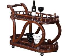 CTO Service-Transportwagen Birkenwein-Servicewagen, Amerikanischer Landhausstil, Restaurant-Snackwagen, Teewagen, Vintage, Handgeschnitzt, Rote Walnuss