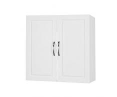SoBuy® FRG231-W Hängeschrank mit Zwei Türen Wandschrank Badschrank Küchenschrank Medizinschrank Weiß BHT ca: 60x60x30cm