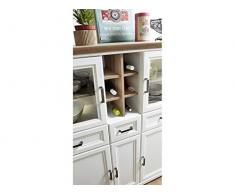 möbelando Highboard Anrichte Standschrank Hochkommode Buffetschrank Schrank Jillana III Pinie hell/Artisan Eiche